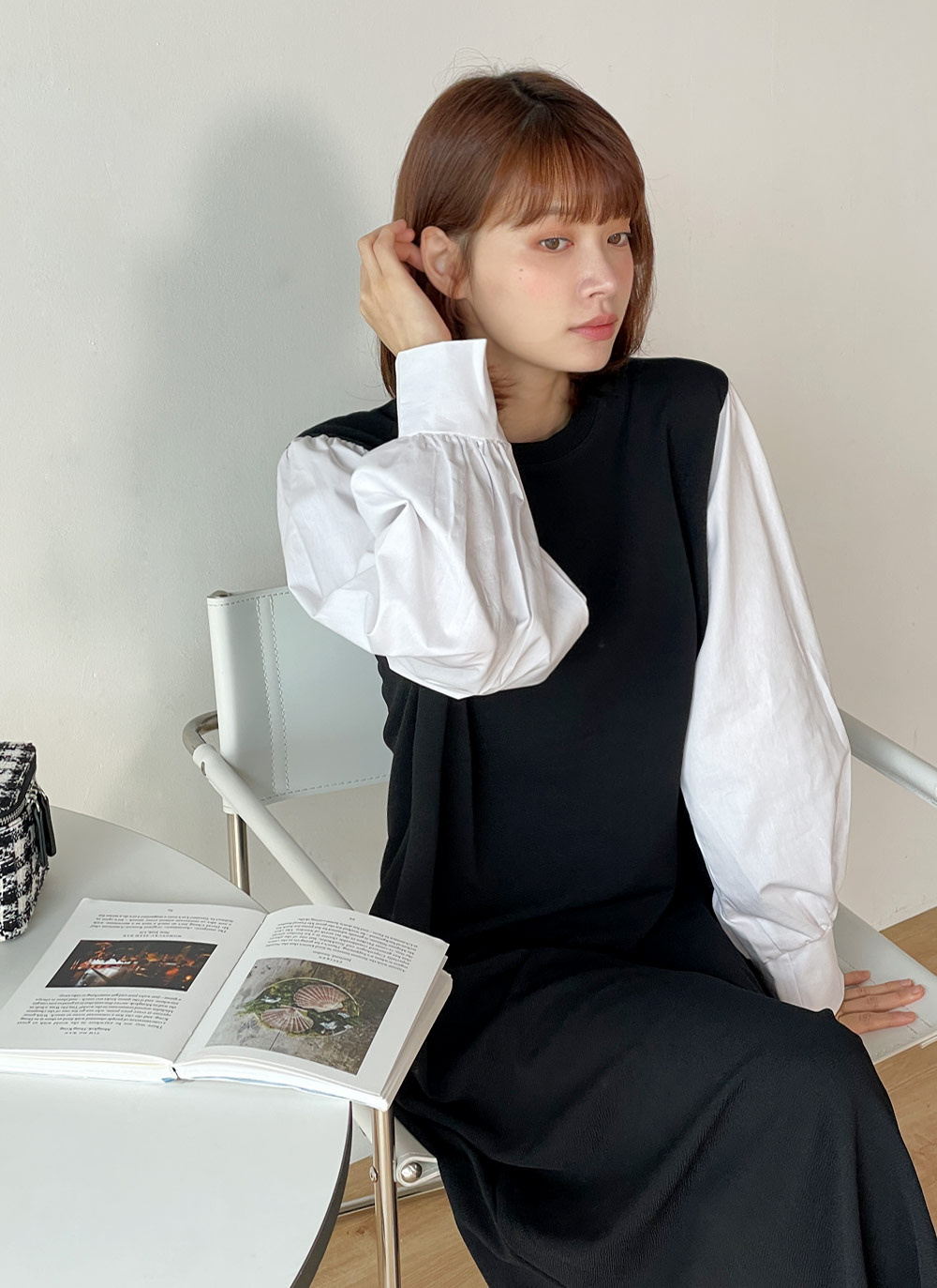 配色スリーブドッキングワンピース | 詳細画像15