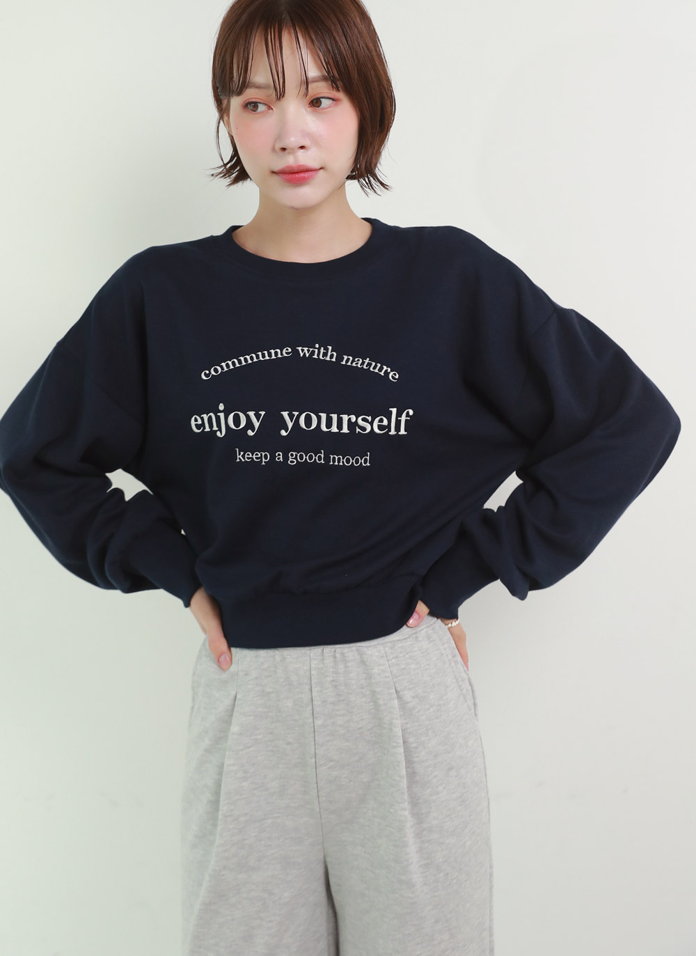 enjoy配色レタリングスウェット | 詳細画像7