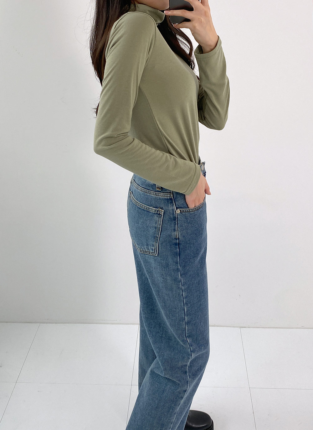 裏起毛タートルネック長袖シャツ | 詳細画像9