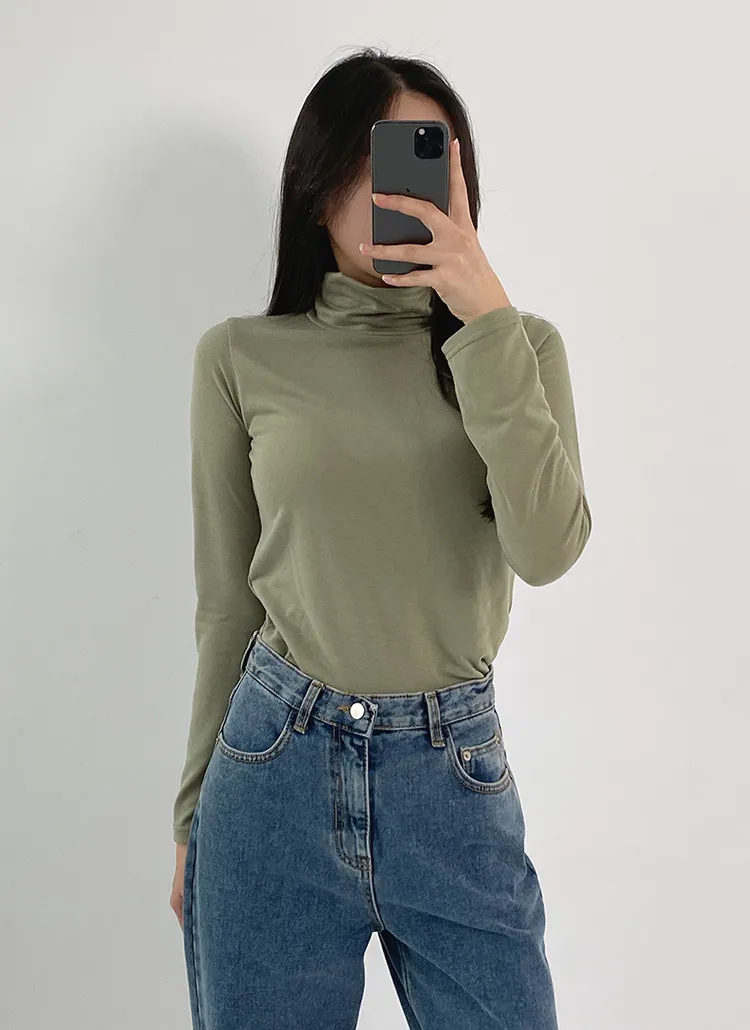 裏起毛タートルネック長袖シャツ | 詳細画像1