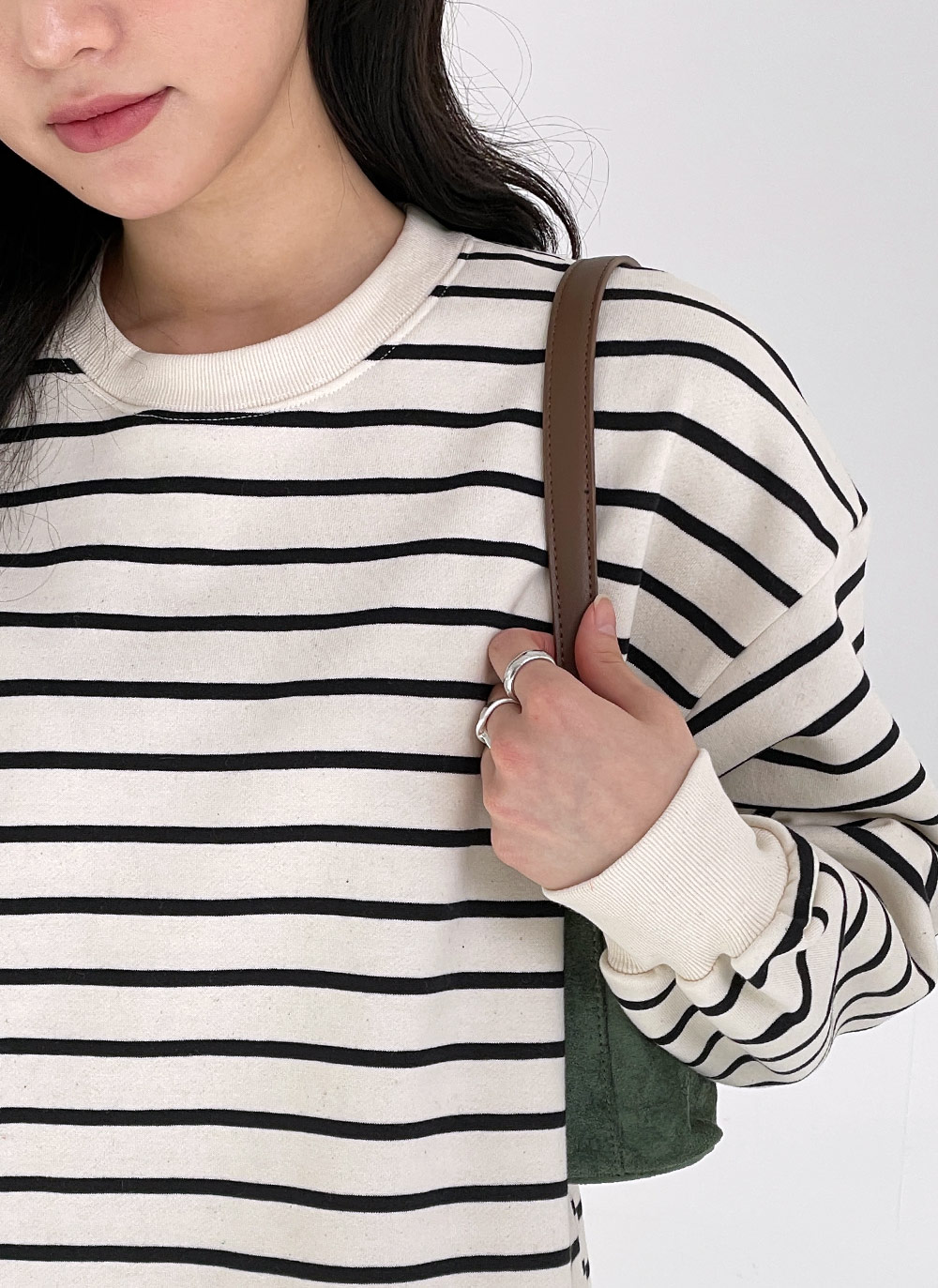 裏起毛ボーダースウェットワンピース | 詳細画像9