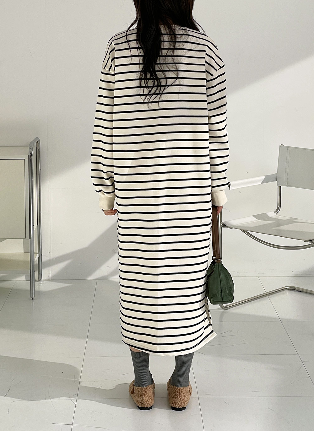 裏起毛ボーダースウェットワンピース | 詳細画像17