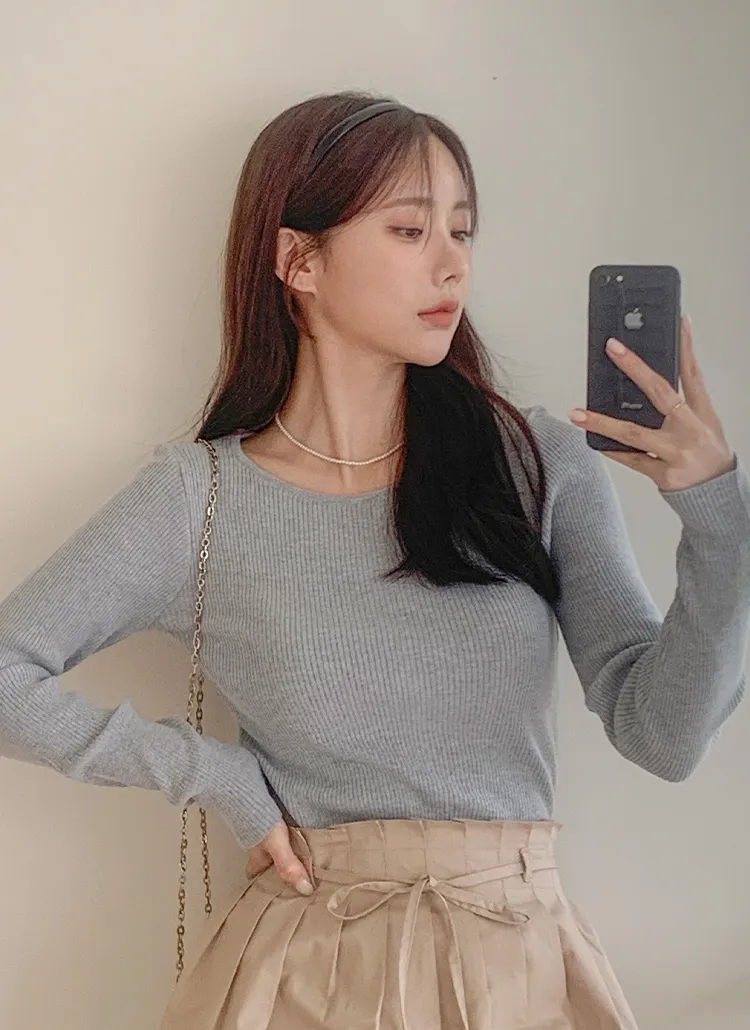 Uネックリブニット | レディースファッション通販 - DHOLIC