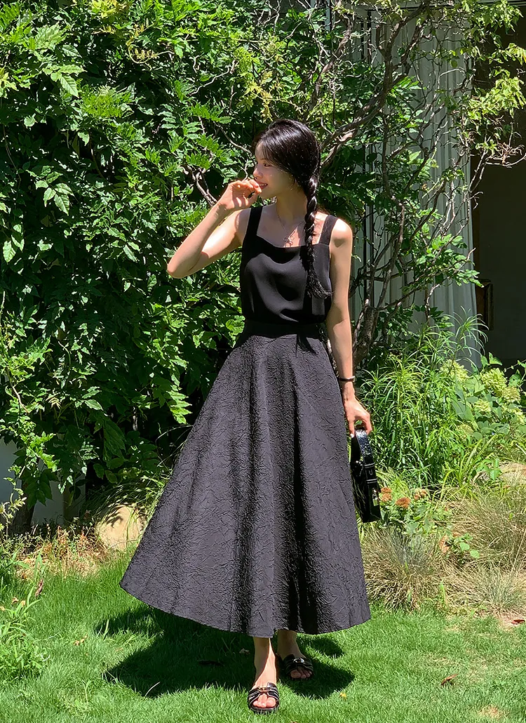 ジャガードロングフレアスカート | レディースファッション通販 - DHOLIC 