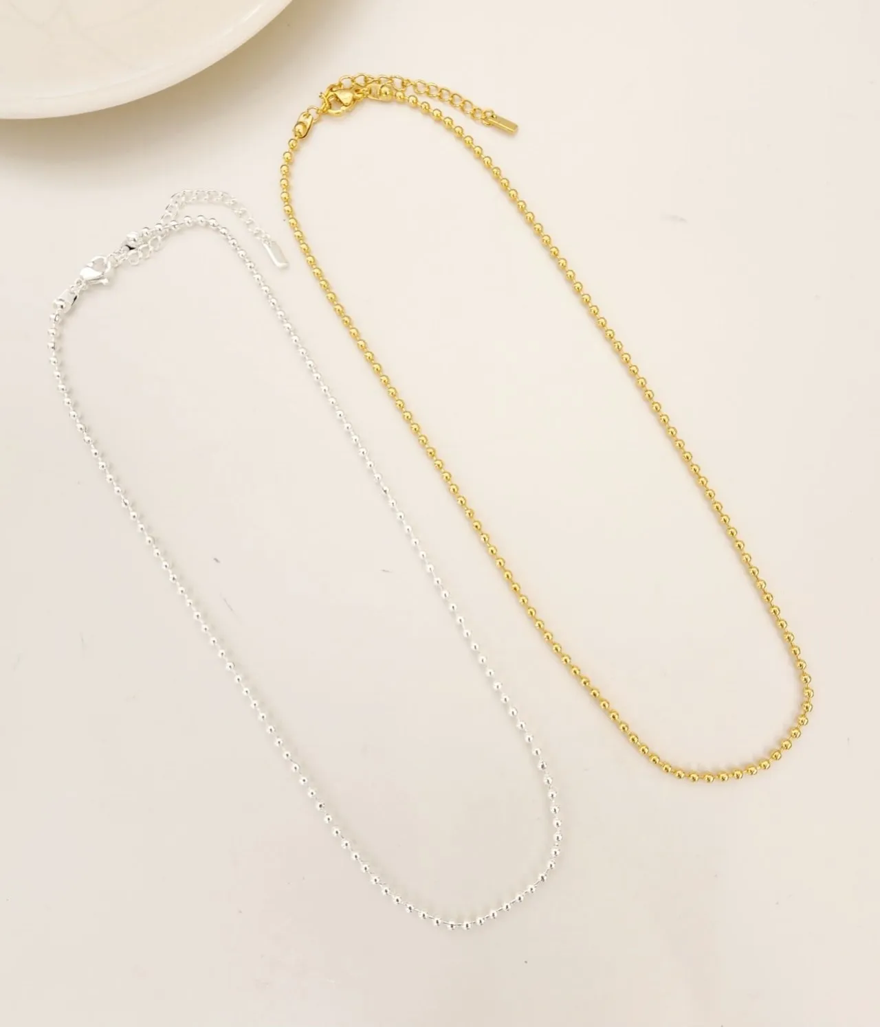 シルバーボールチェーンネックレス | 詳細画像1