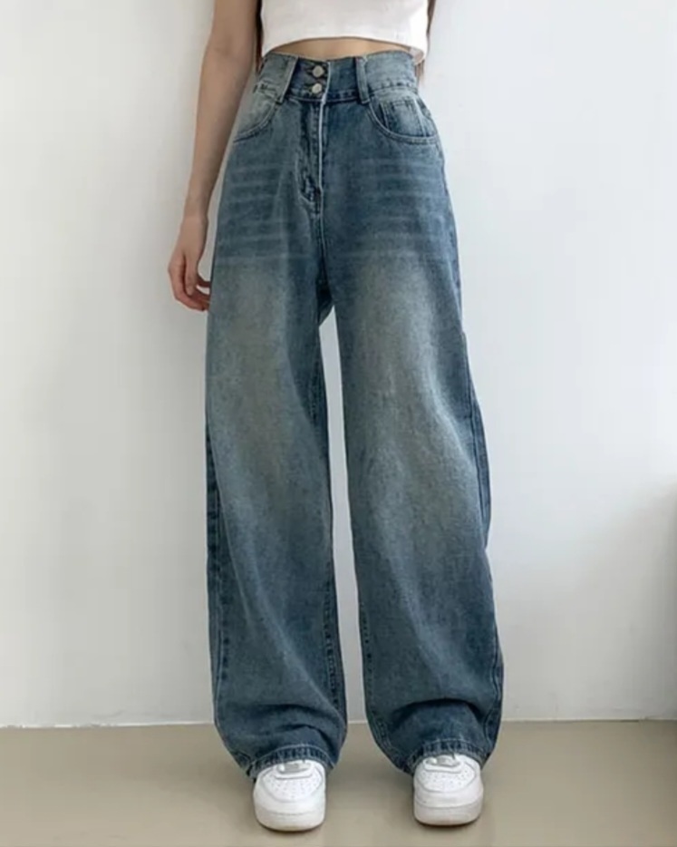 バックゴムツーボタンストレートデニムパンツ | 詳細画像3