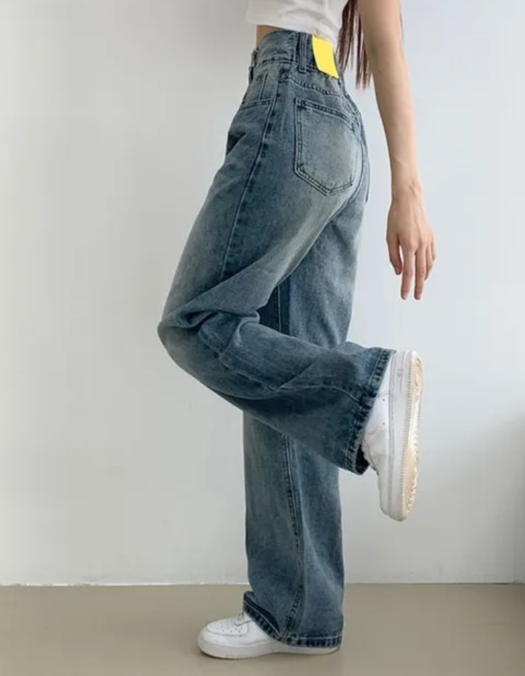 バックゴムツーボタンストレートデニムパンツ | 詳細画像4