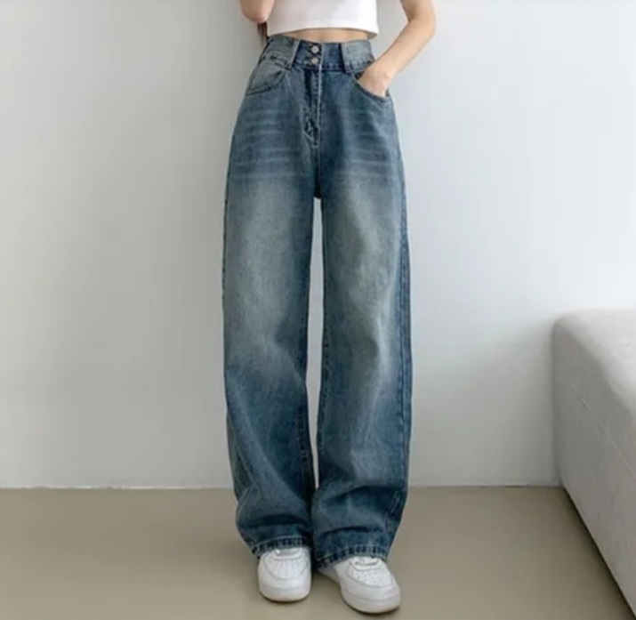 バックゴムツーボタンストレートデニムパンツ | 詳細画像5