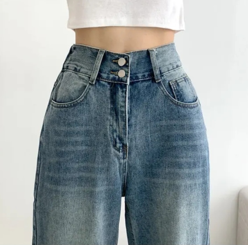 バックゴムツーボタンストレートデニムパンツ | 詳細画像7
