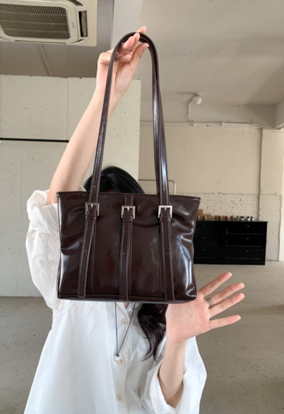 トリプルベルトスクエアトートバッグ | 詳細画像7