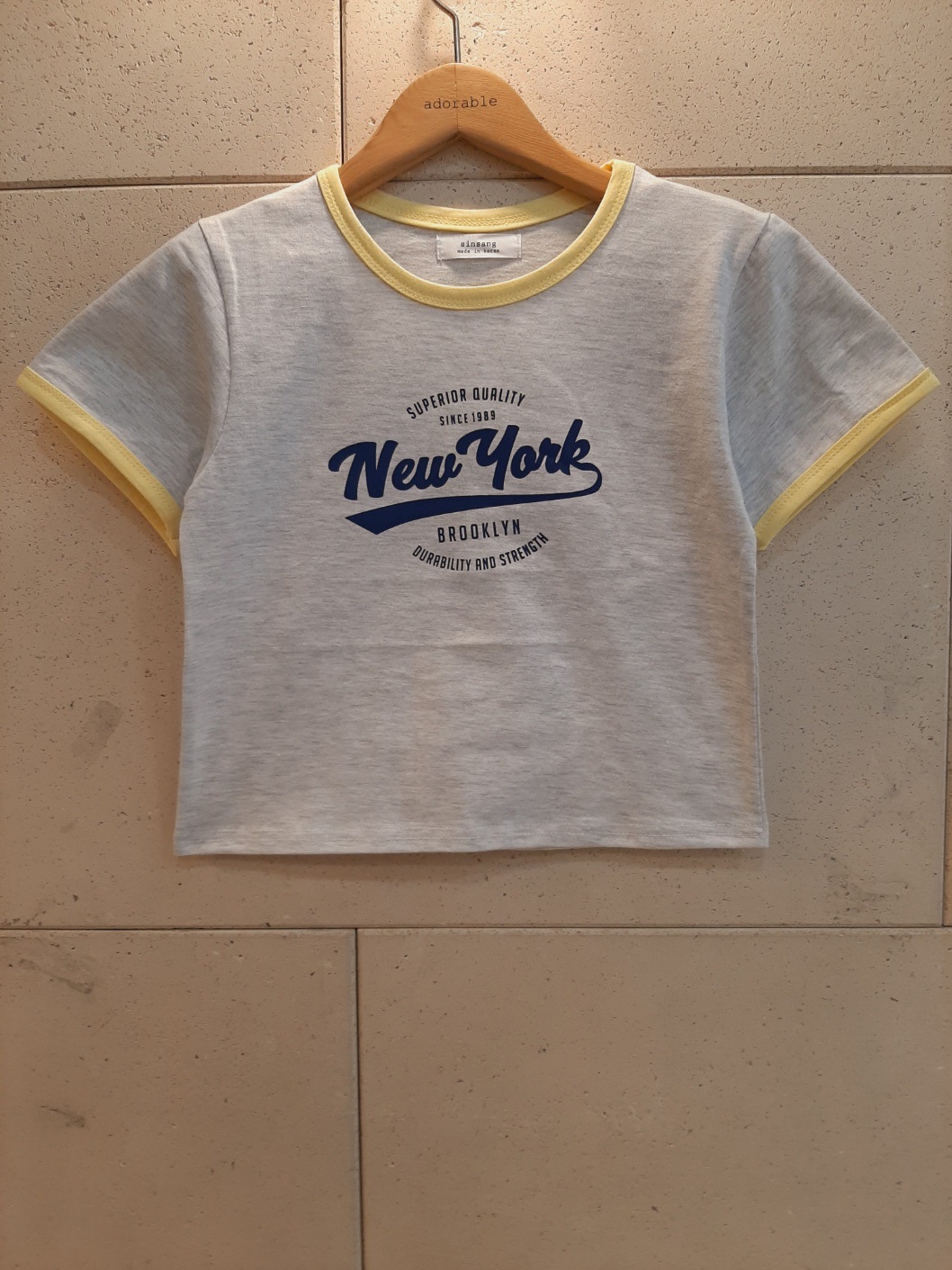 New YorkクロップドリンガーTシャツ | 詳細画像4