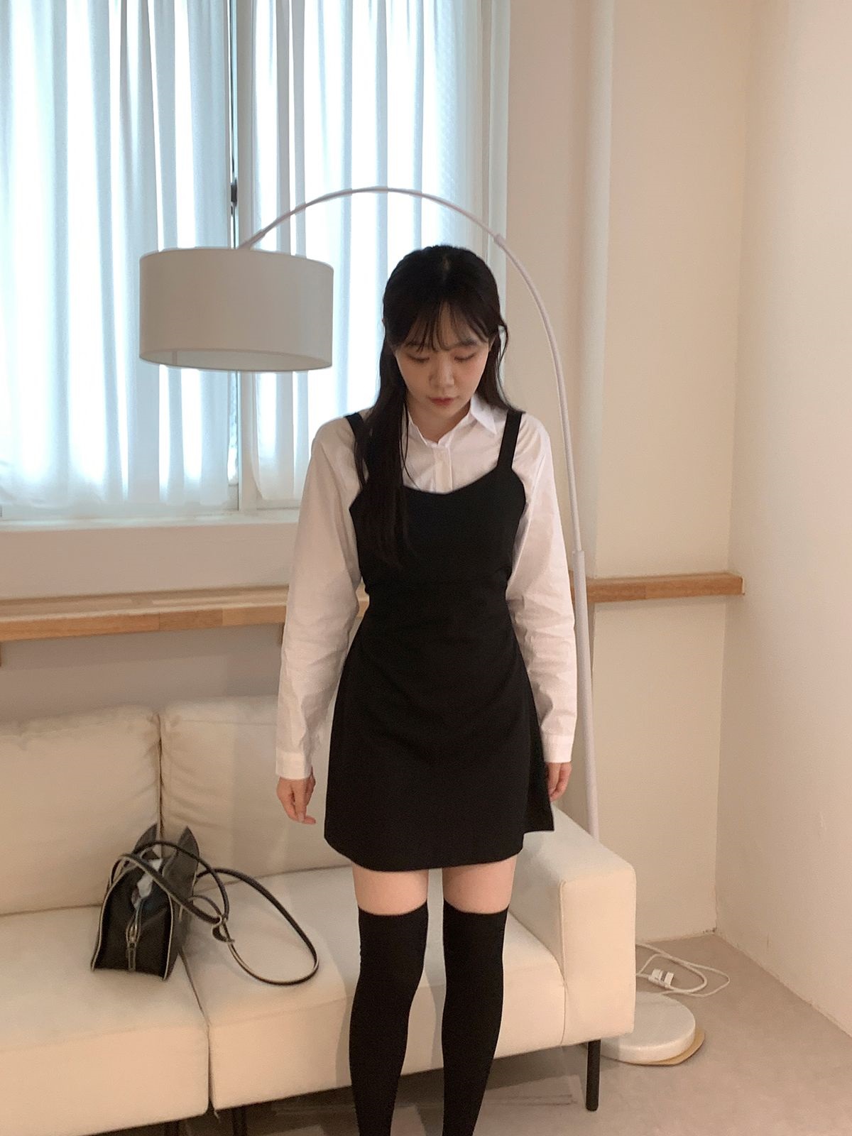 シャツ&リボンミニビスチェワンピースSET | レディースファッション