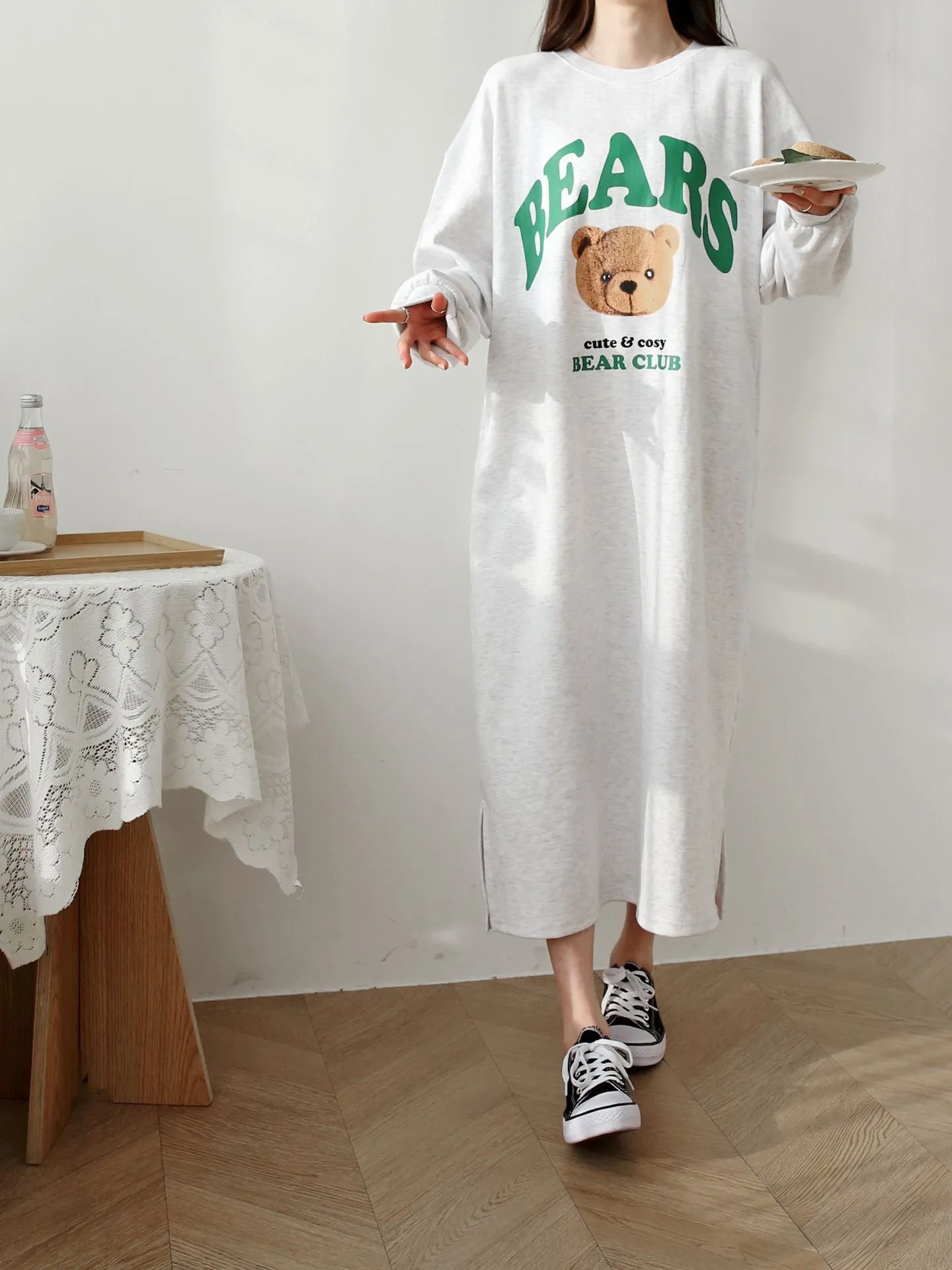 BEARSプリントスリットスウェットワンピース | 詳細画像1