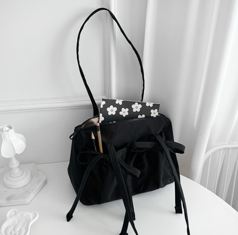 リボン オーガニックコットン 2way★midium,mini bag２個セット リボン オーガニックコットン 2way☆midium,mini bag2個セット