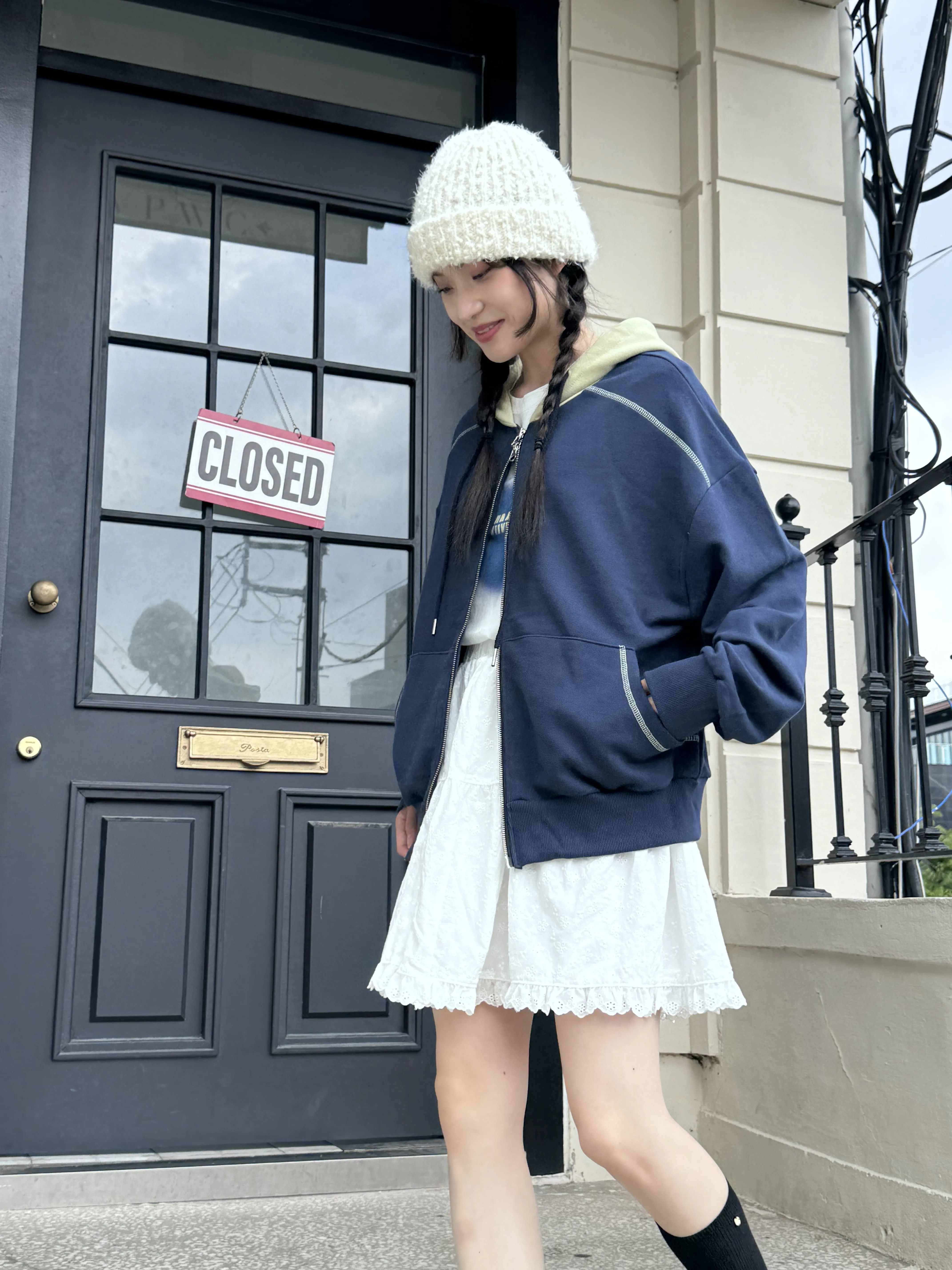 OLLEBOREBLA♥️カラフルなパッチワーク風　ジップアップパーカー OLLEBOREBLA♥️カラフルなパッチワーク風 ジップアップパーカー