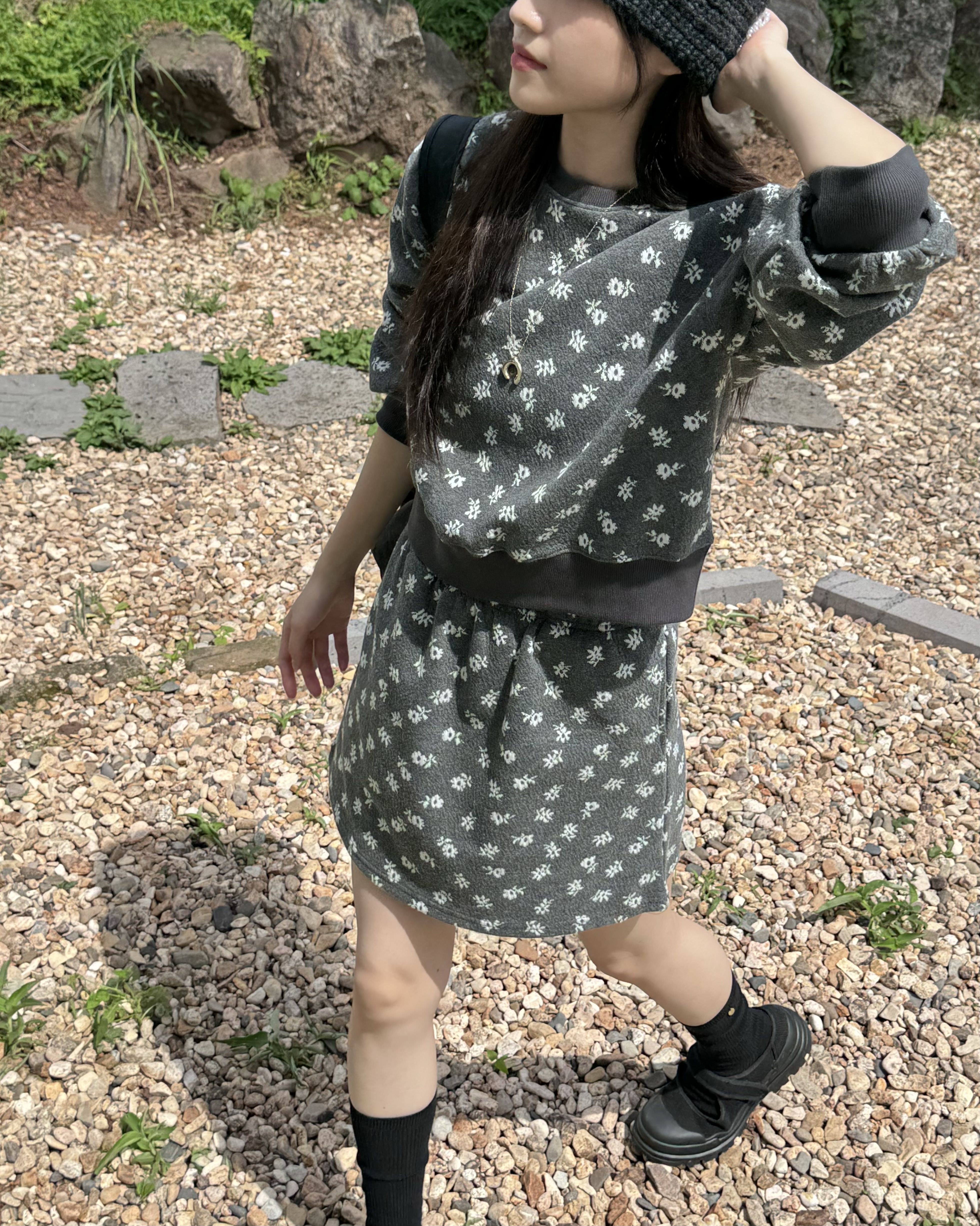 花柄スウェット&ミニスカートSET | 詳細画像12