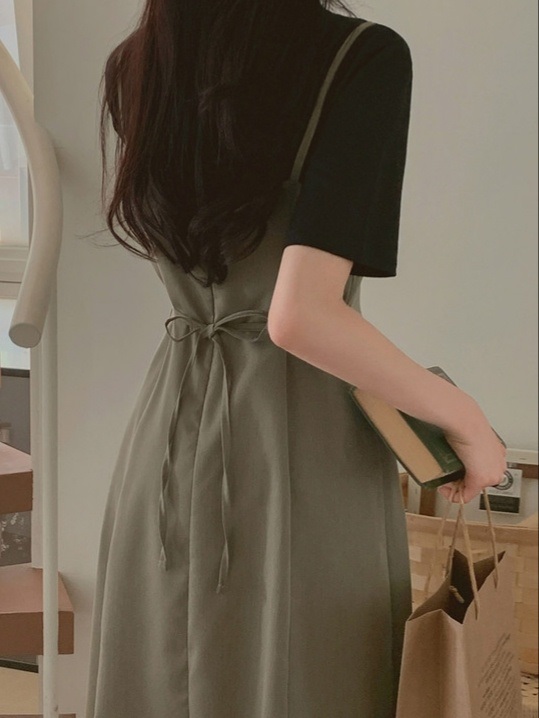 VネックリボンAラインビスチェワンピース | 詳細画像7