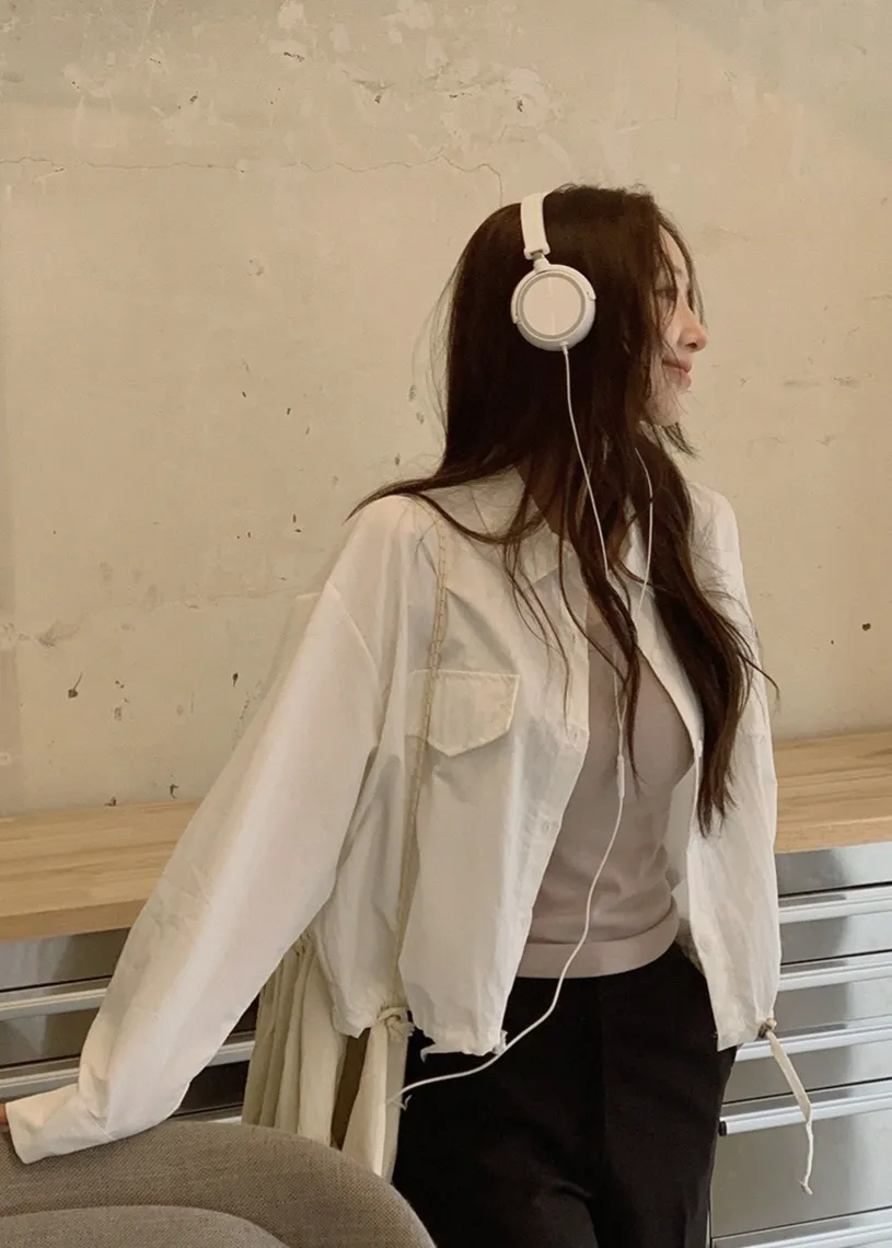 ドローコードフラップクロップドシャツジャケット | 詳細画像1