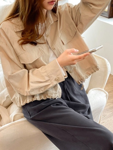 ドローコードフラップクロップドシャツジャケット | 詳細画像7