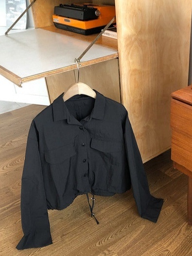 ドローコードフラップクロップドシャツジャケット | 詳細画像6