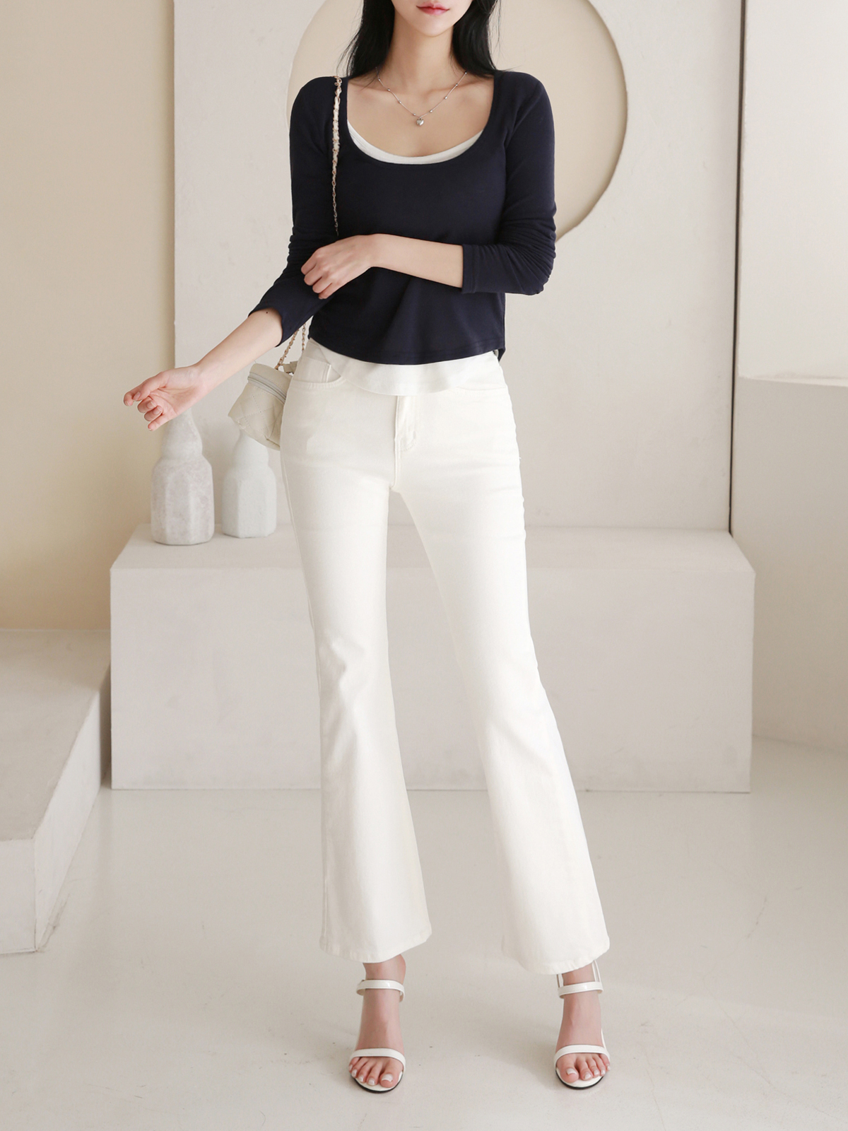 配色レイヤード調UネックTシャツ | 詳細画像9