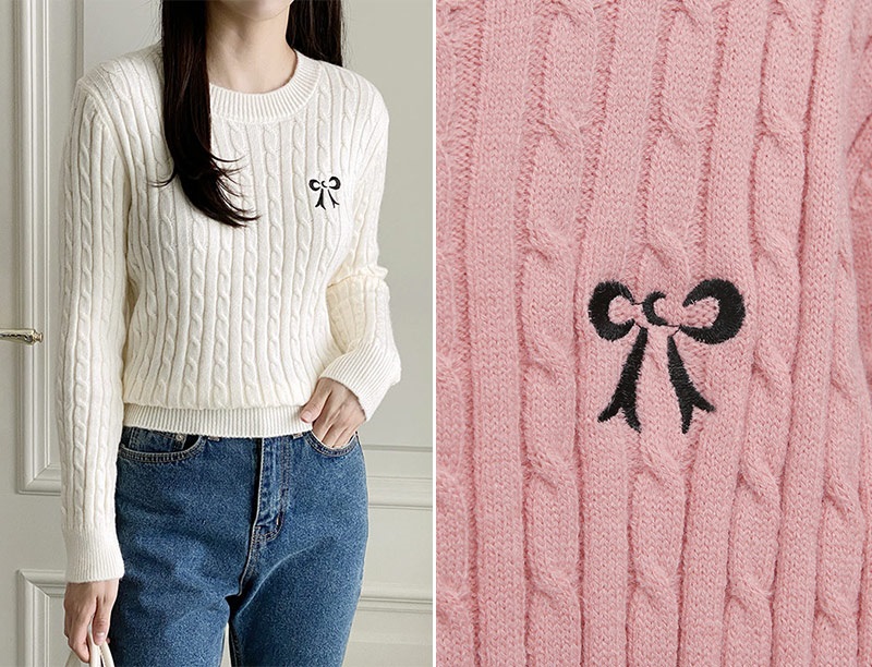 GYPSOPHILA - ジプソフィア gypsohila リボンケーブルニット GPG-518 Knit Polo | gypsohila