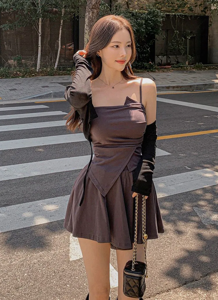 ベルトボレロカーディガン&アシメキャミ&キュロットパンツSET | highclassic | 詳細画像1