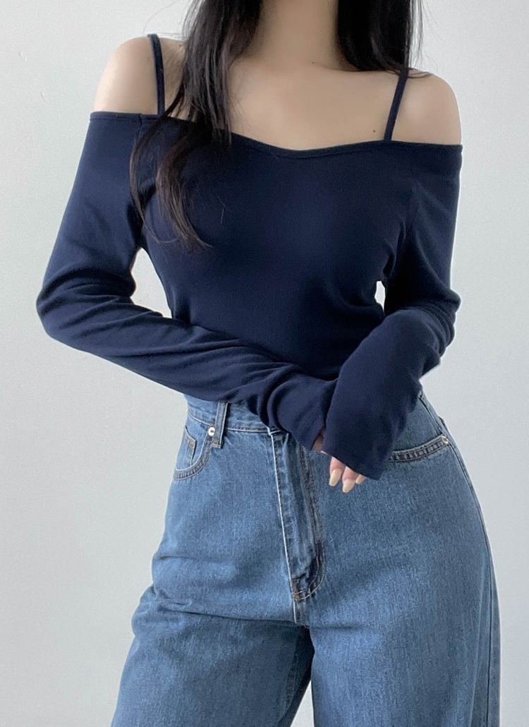 ストラップオフショル長袖Tシャツ | レディースファッション通販 - DHOLIC