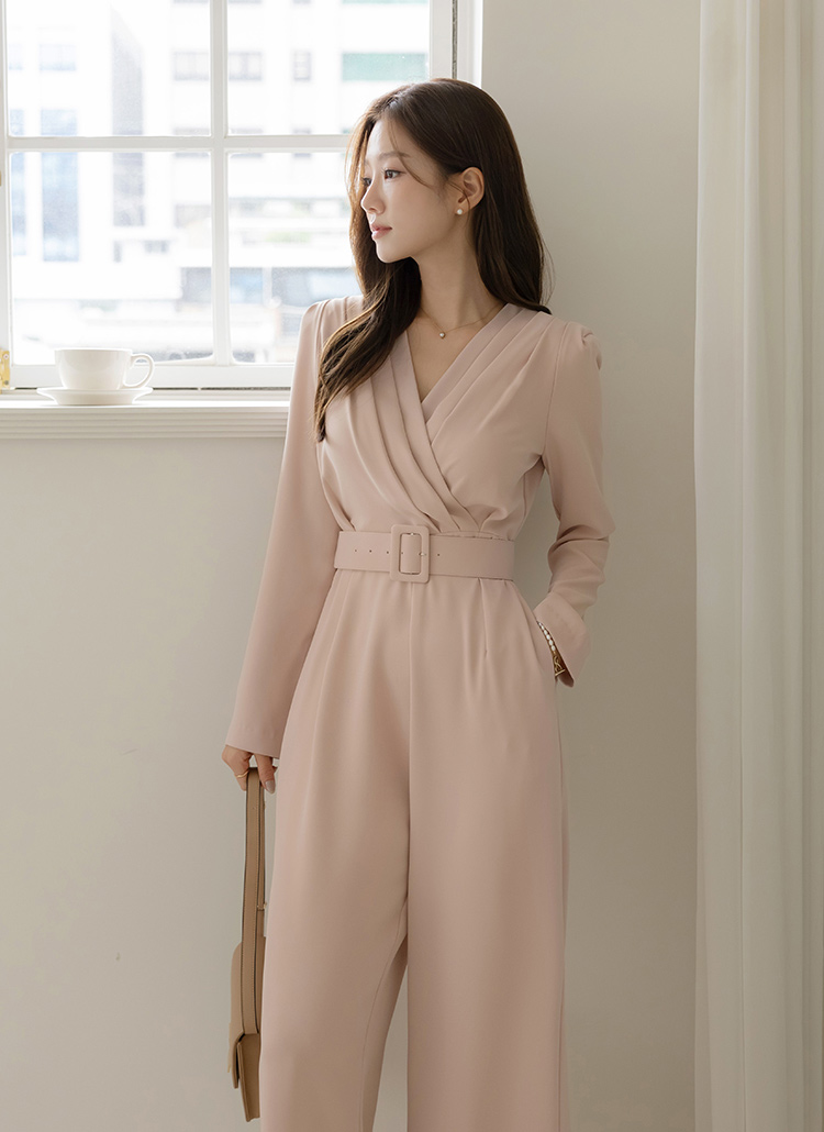 ワイドベルト付タックカシュクールオールインワン 【公式通販】