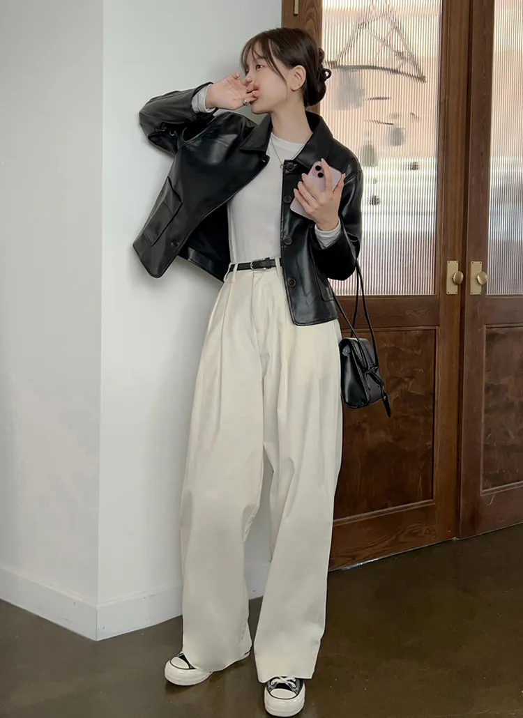 ツータックワイドコットンパンツ | VINT THE VIN | 詳細画像1