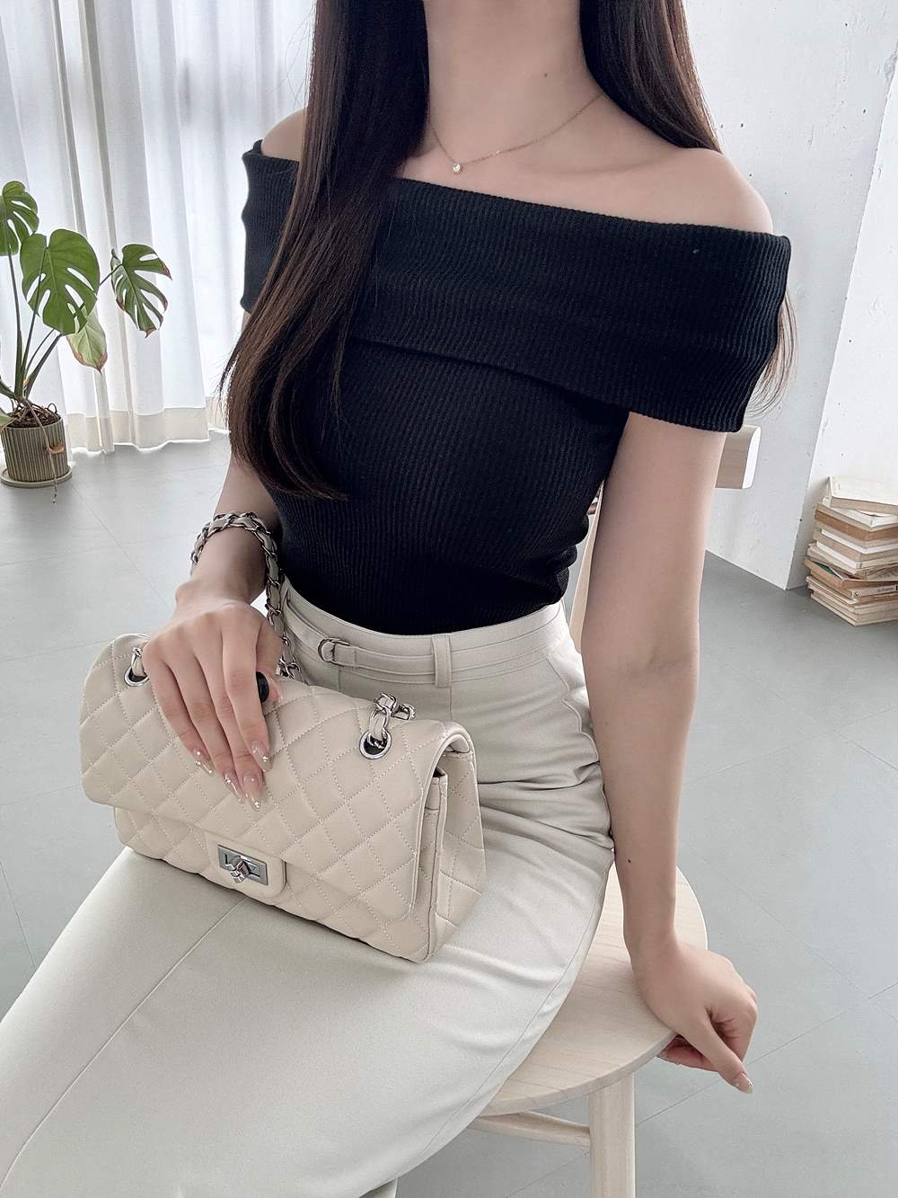 ベルト付Iラインロングスカート | 詳細画像8