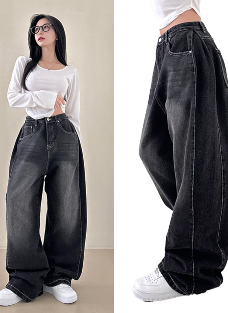 2WAYサイドタックウォッシュワイドデニムパンツ | レディース