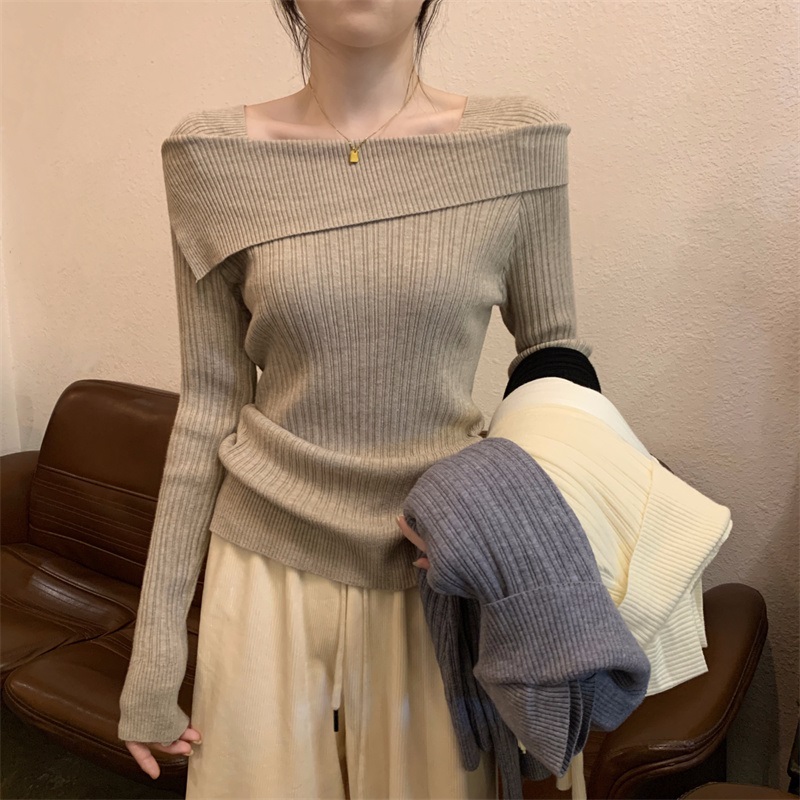 アンバランスオフショル風スリムリブニット | 詳細画像6