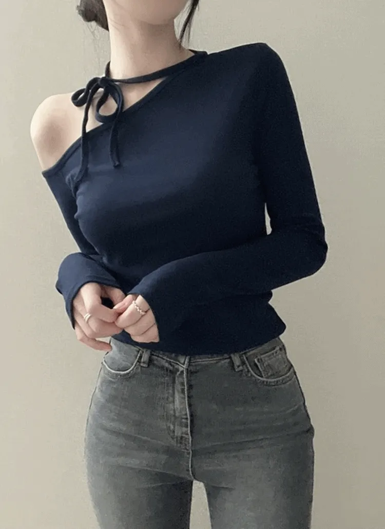 チョーカーネックワンショルTシャツ | NEEDON | 詳細画像1