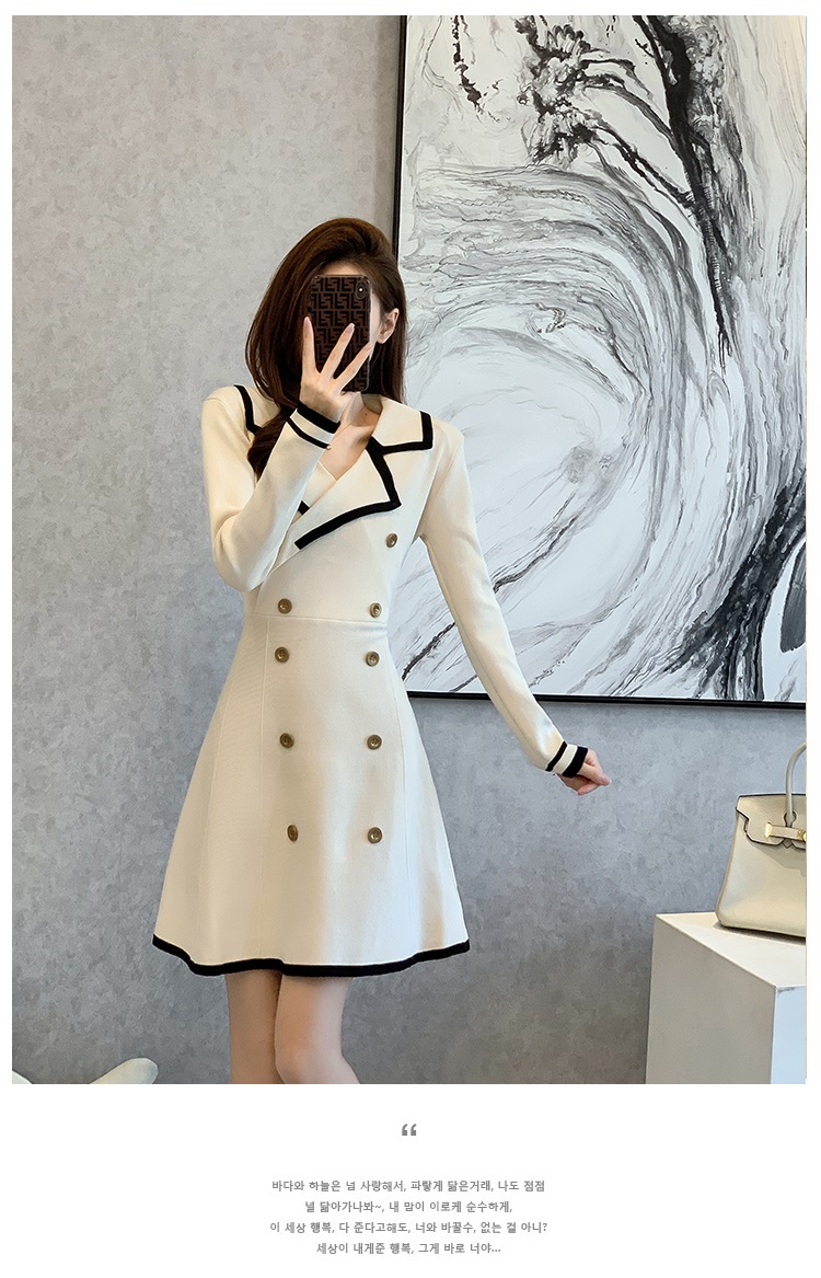 テーラードダブルボタンニットミニワンピース | 詳細画像4