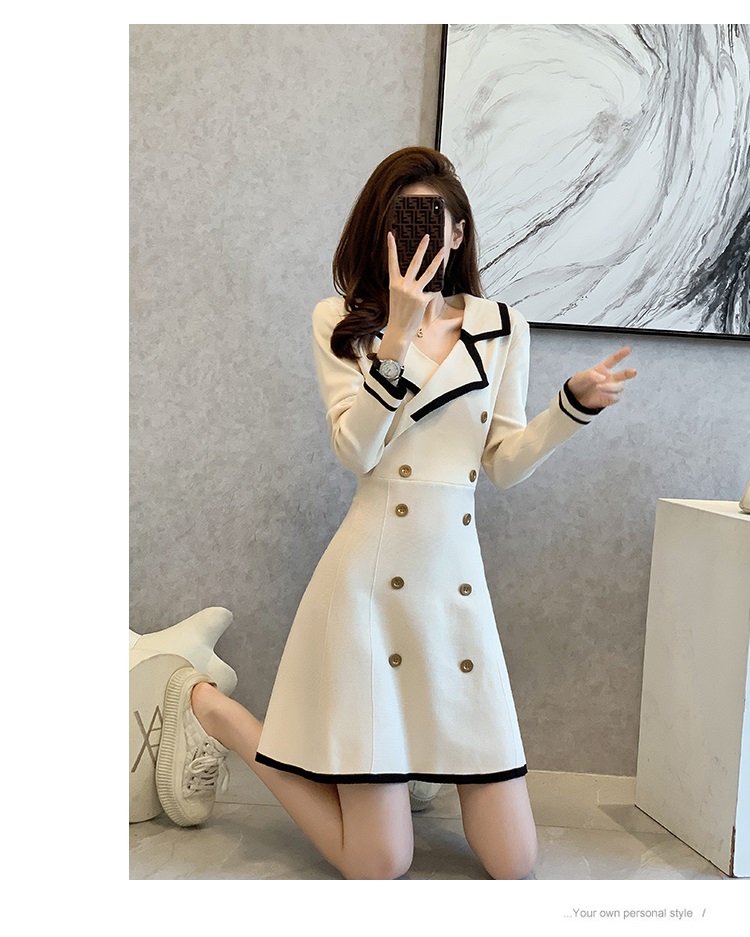 テーラードダブルボタンニットミニワンピース | 詳細画像5