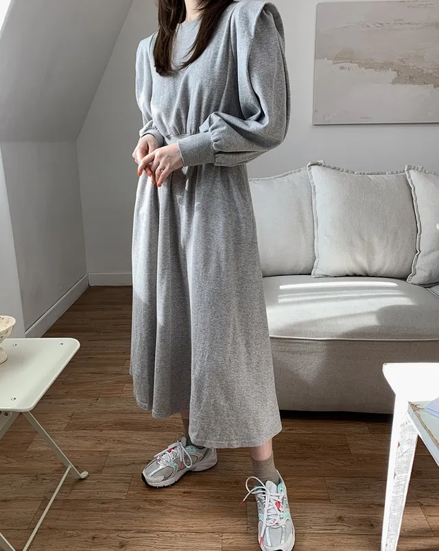 パワショルフレアスウェットワンピース | 詳細画像1