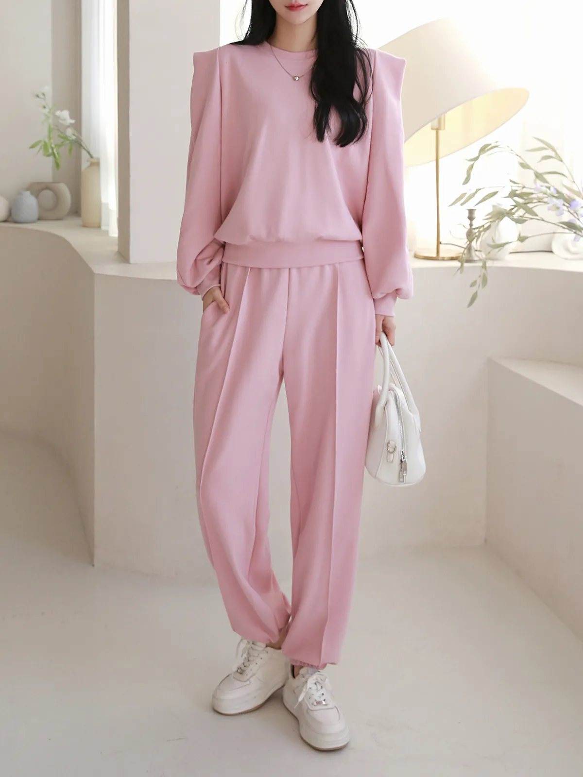 パワショルスウェット&センタープレスジョガーパンツSET | 詳細画像1