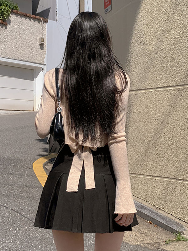 バックリボン開襟ベルスリーブカーディガン | 詳細画像3