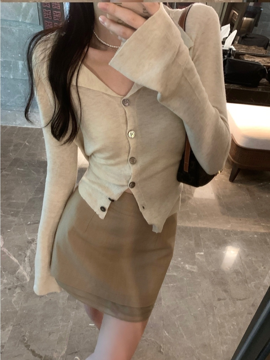 バックリボン開襟ベルスリーブカーディガン | 詳細画像13