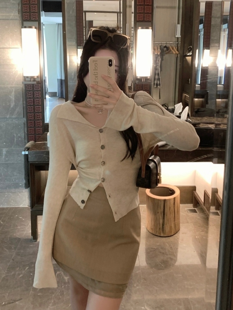 バックリボン開襟ベルスリーブカーディガン | 詳細画像14