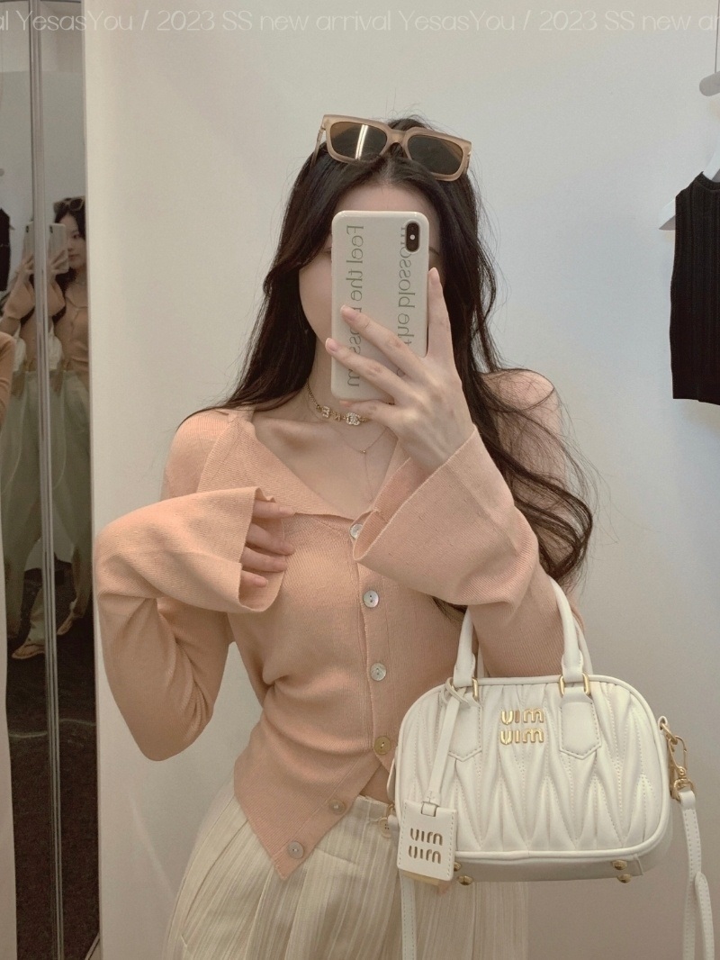 バックリボン開襟ベルスリーブカーディガン | 詳細画像19