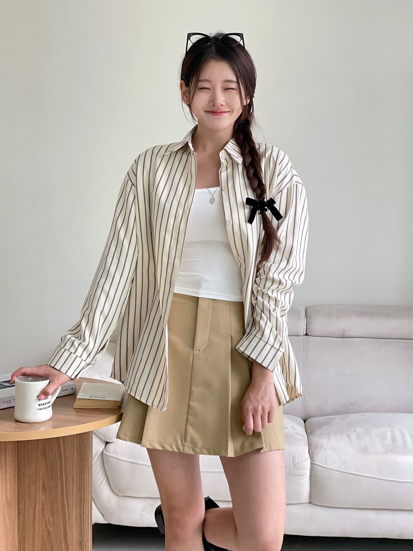 スクエアタンクトップ&ストライプシャツSET | レディースファッション