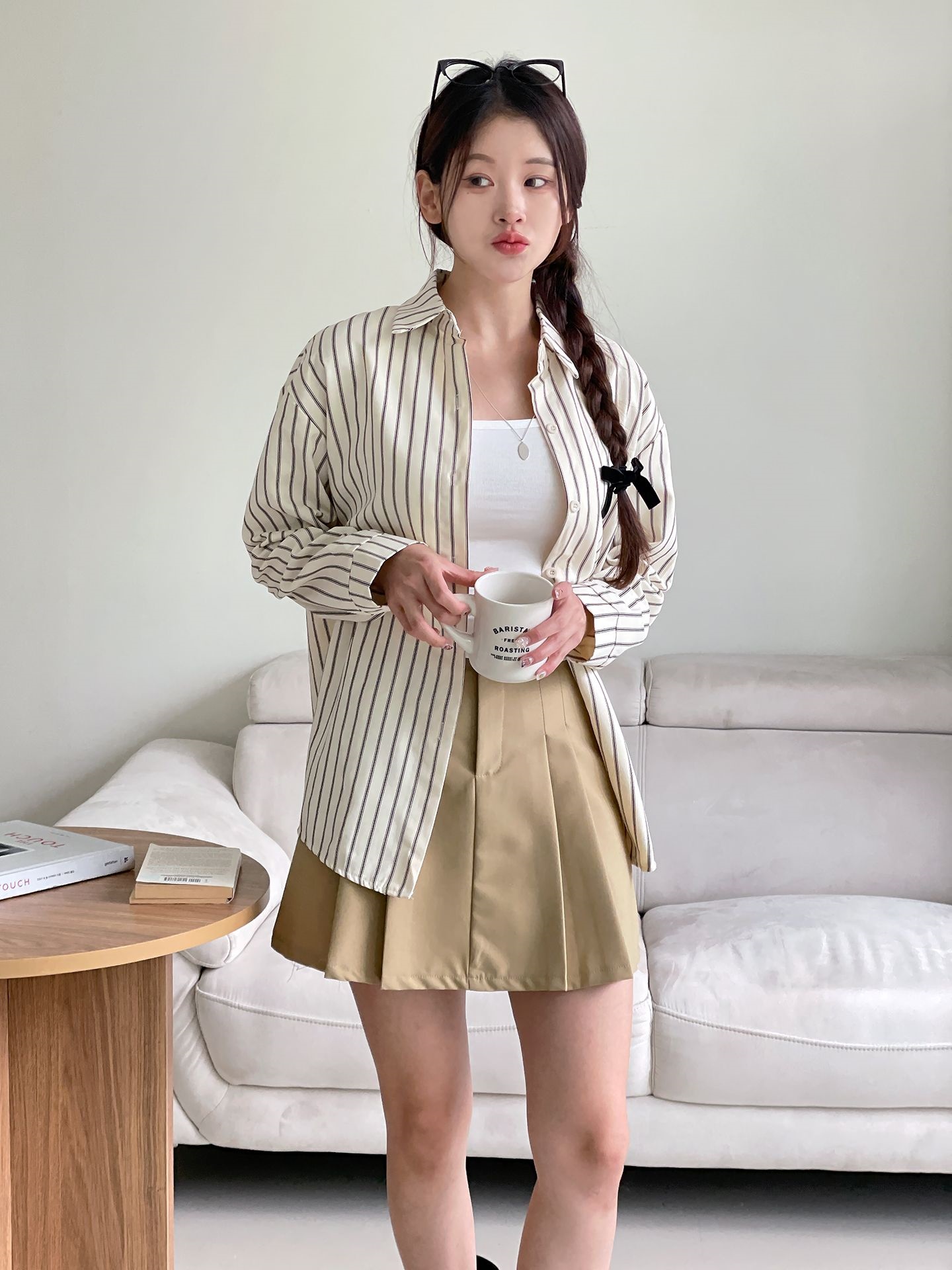 スクエアタンクトップ&ストライプシャツSET | レディース