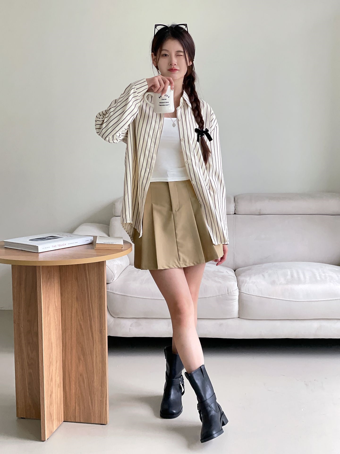 スクエアタンクトップ&ストライプシャツSET | レディース