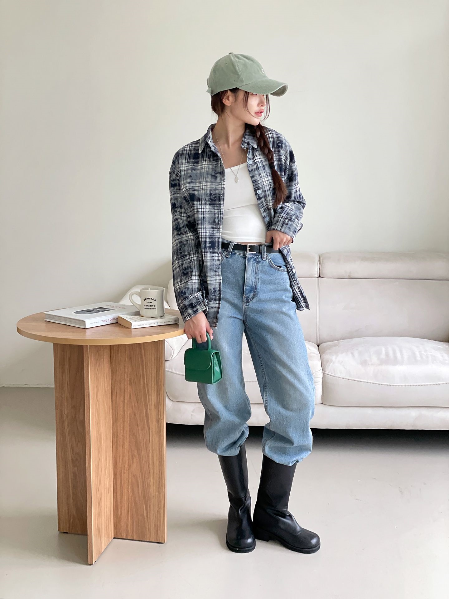 chopovalowenaチェック柄タンクトップ Ada. タンクトップ ノースリーブ カップ付き チェック柄