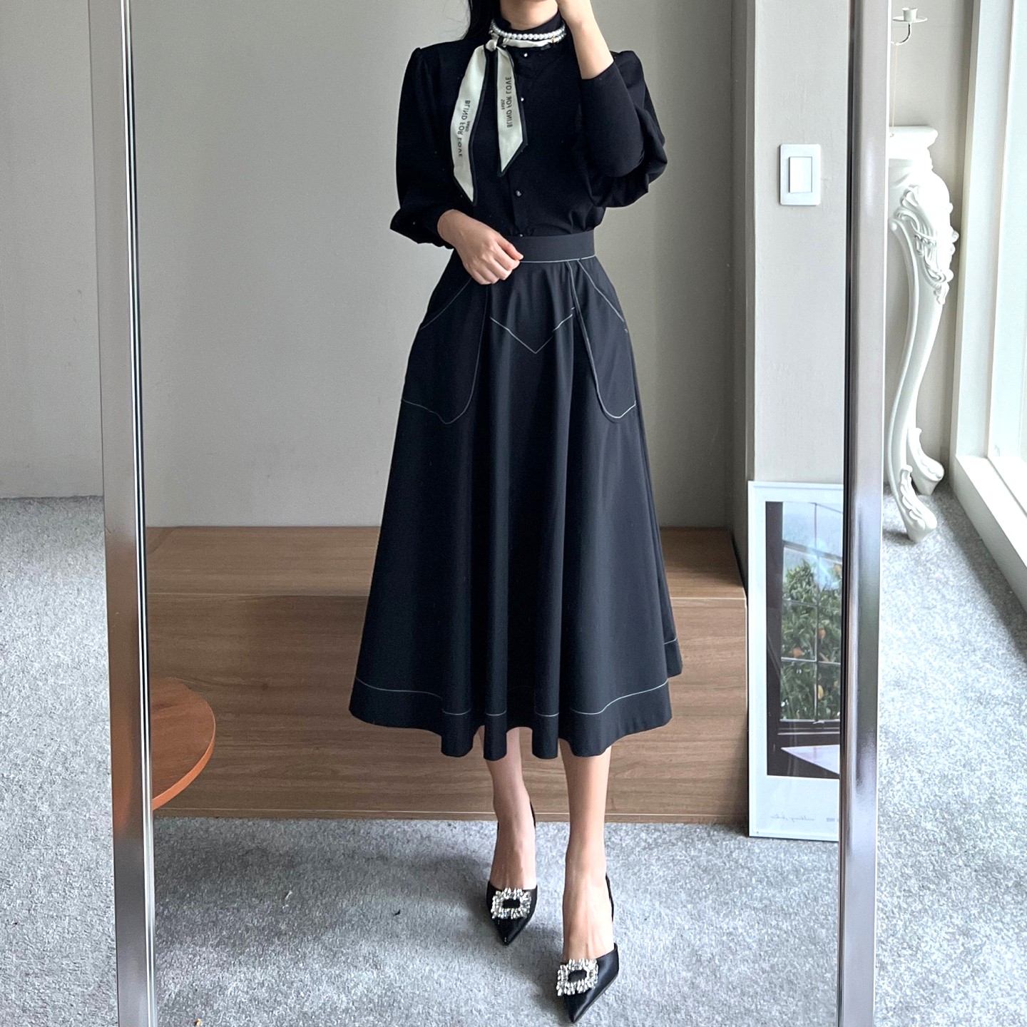 ステッチフレアスカート | レディースファッション通販 - DHOLIC