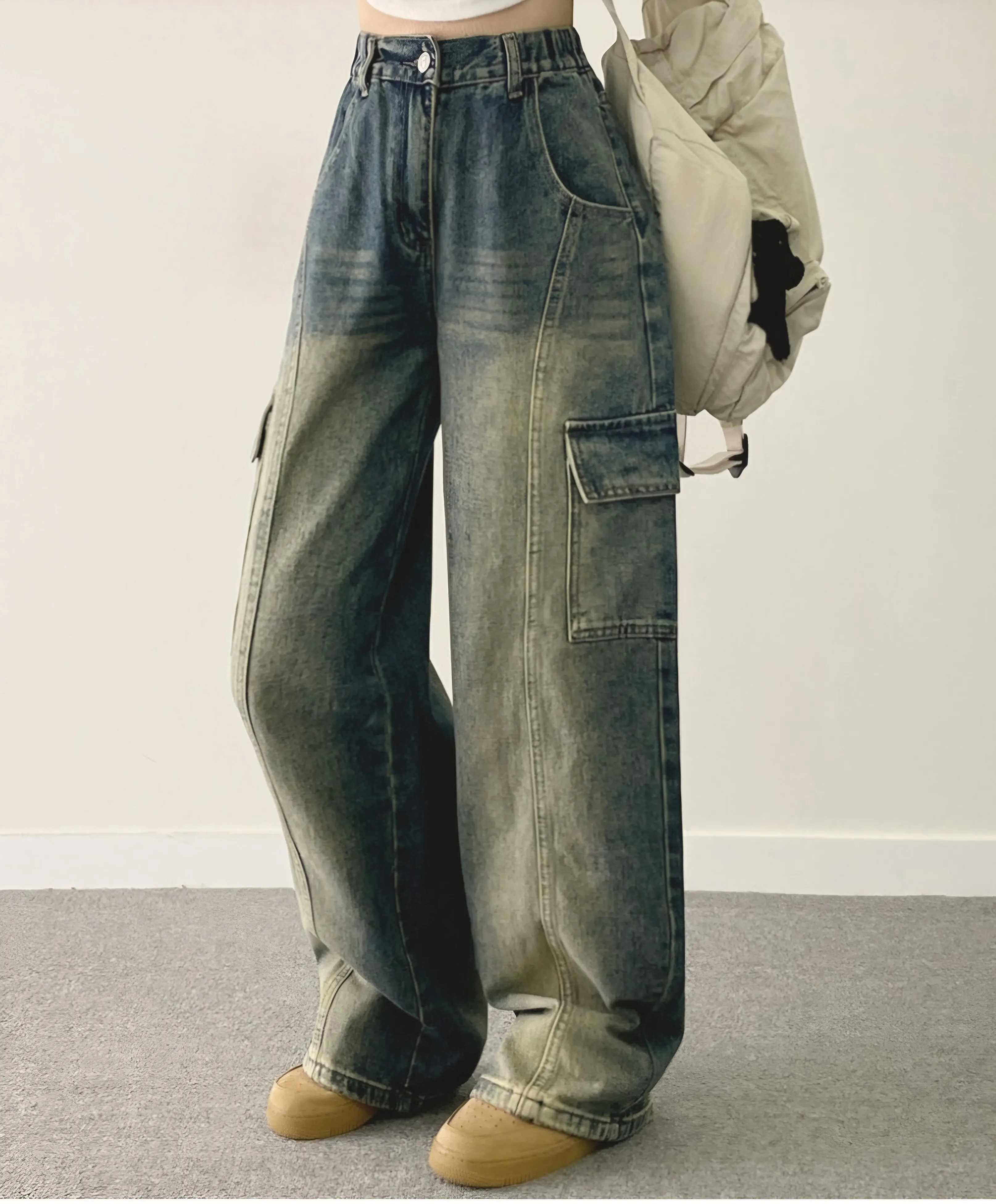 バックゴムセンターラインカーゴデニムパンツ | 詳細画像1