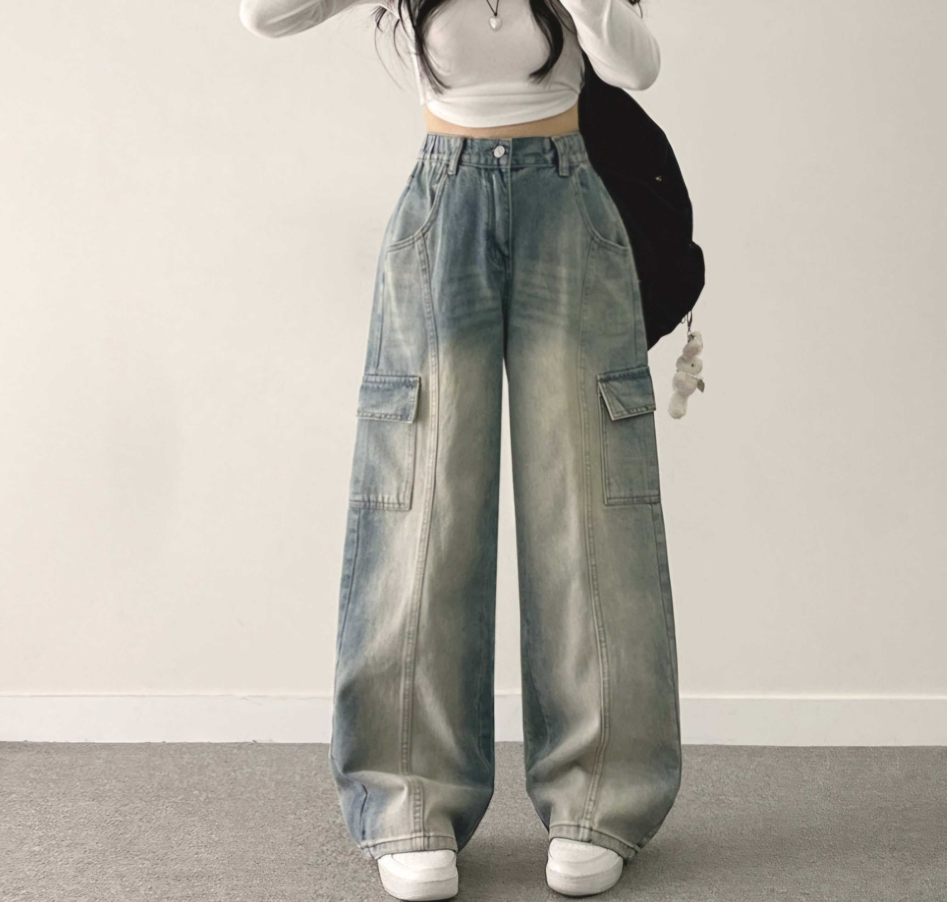 バックゴムセンターラインカーゴデニムパンツ | 詳細画像8