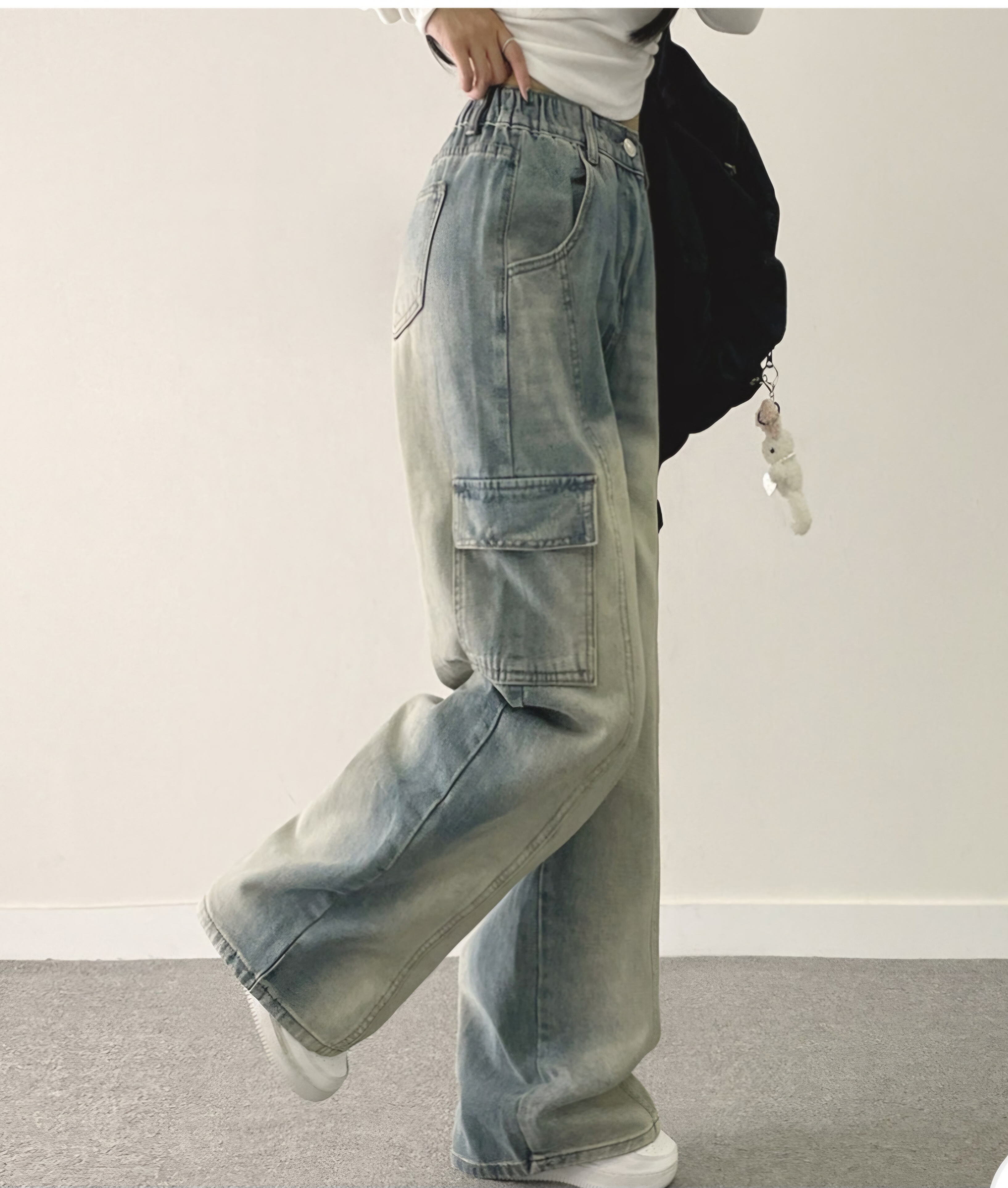 バックゴムセンターラインカーゴデニムパンツ | 詳細画像9